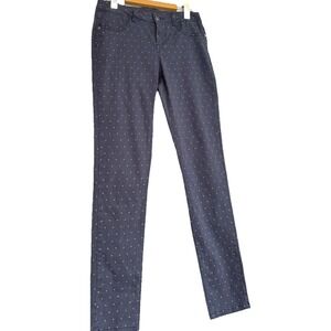 BluePolka Dot Skinny Jeans  Size 28 Stretch‎ Faux Front Pockets